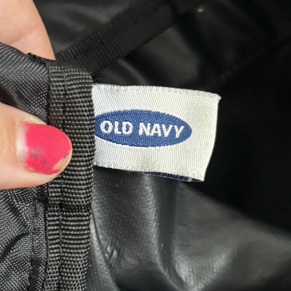 Vtg Y2K Old Navy Gym Duffle Bag Black Travel Pockets Utility 2000 - See